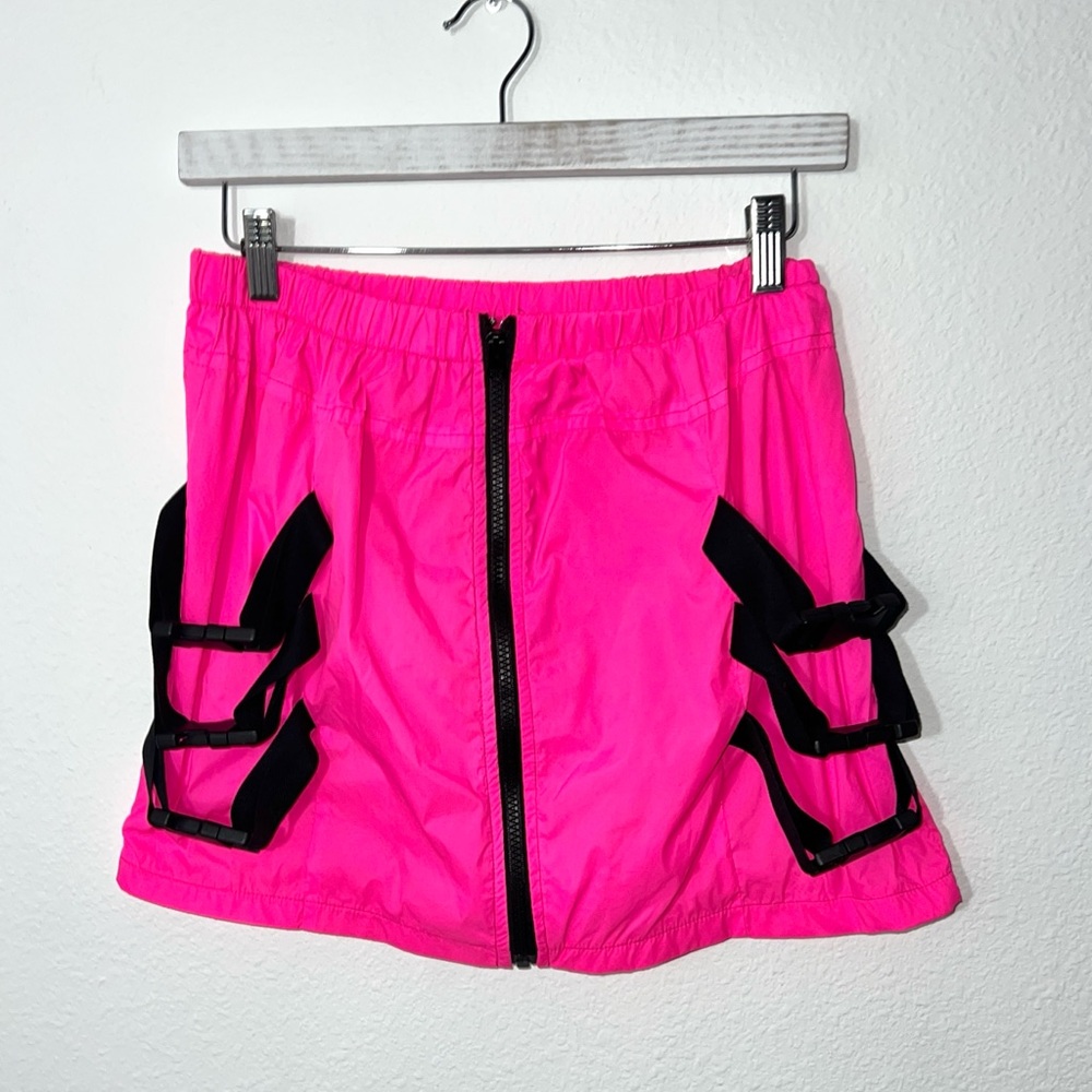 Punk Hot & Delicious - Neon Pink windbreaker Cyber Punk Mini‎ Skirt Sz Large